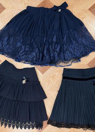 Спідниці для дівчинки mone, blumarine, artigli темно-сині 134-140 см