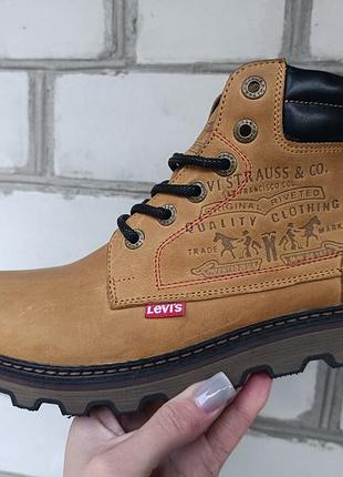 Черевики чоловічі levi's зимові шкіряні з хутром 41 розмір