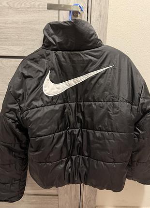 Куртка nike двостороння флісова біло-чорна 3