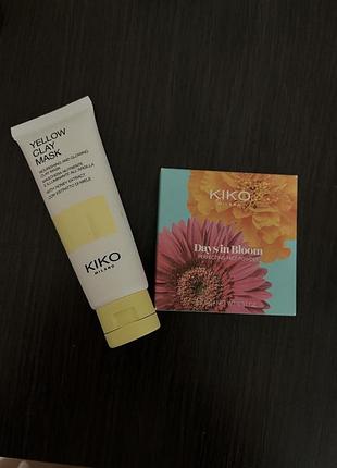 Набір косметики kiko milano: маска yellow clay mask та пудра days in bloom perfecting face powder