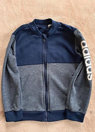 Дитяча спортивна кофта adidas, синьо-сіра, розмір 116–122