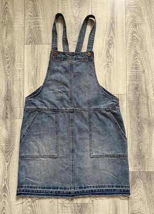 Джинсовий жіночий сарафан-комбінезон синього кольору denim, розмір 10 (uk)  m