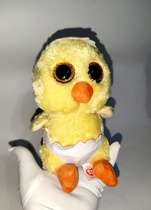 Оригінальне м'яке курча ty beanie boos peetie в яйці (15-16 см)