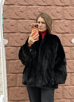 Натуральна жіноча шуба норкова чорна black lama чорний бриліант шцюа норкова коротка кімоно зимова жіноча шуба імпортна норка летюча миша
