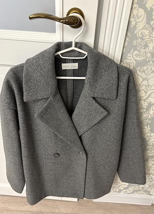 Пальто zara s m сірого кольору