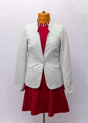 Еластичний жакет-кардиган ✂️reserved, let's be beautiful з латками на ліктях і золотистими ґудзиками 📍розмір eur 38, uk 12, us 8 (деталі у описі)