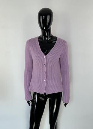Кашеміровий кардиган в рубчик 100% cashmere