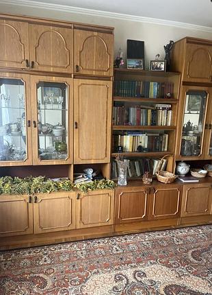 Меблева стінка для вітальні коричнева