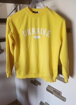 Світшот жовтий з написом ukraine