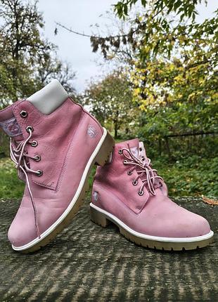 Шкіряні рожеві черевики timberland 6-inch premium boot оригінал (розмір 38 / 7.5w)