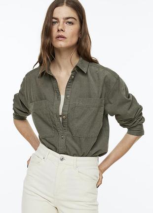 Нова вельветова сорочка h&m xs/s