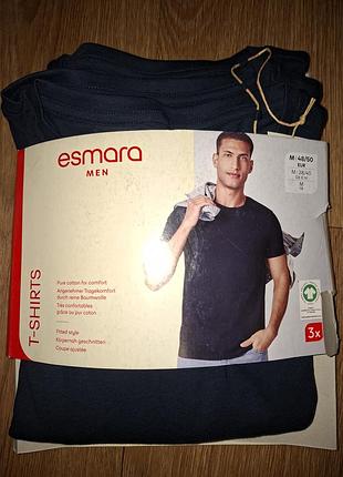 Мужская футболка био хлопок м m 48-50 livergy esmara men темно синяя новая