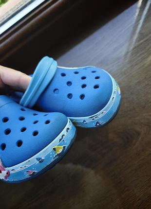 Дитячі сабо crocs baby shark сині 5