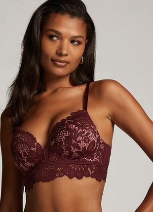 Бралет hunkemöller бордовий 75с безшовний мереживний
