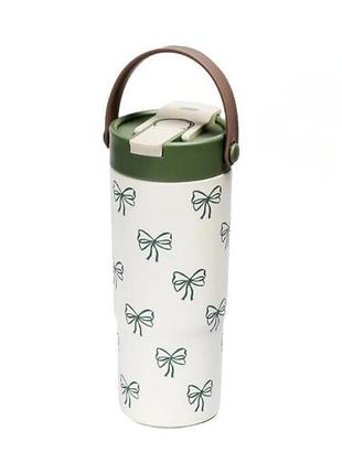 Термостакан pluseight stainless steel tumbler green bow tie
