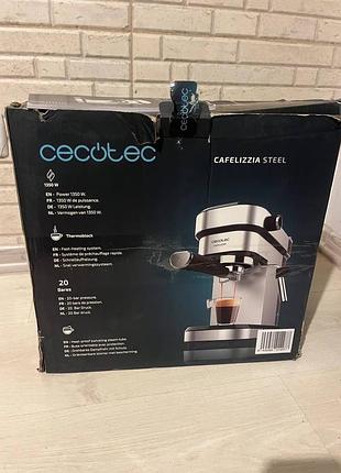 Еспресо кавоварка ріжкова cecotec cafelizzia 790 steel( нова)