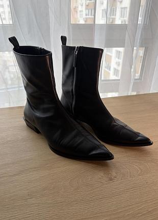 Шкіряні черевики massimo dutti limited edition, розмір 37