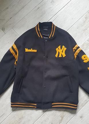 Новий стильний чорно-жовтий бомбер (куртка-варсіті) new york yankees