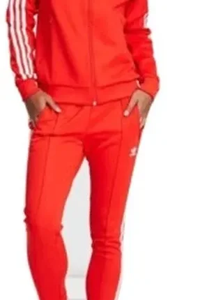 Спортивний костюм жіночий adidas червоний двійка на змійці