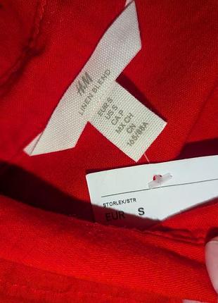 Новая льняная рубашка h&amp;m оверсайз 7