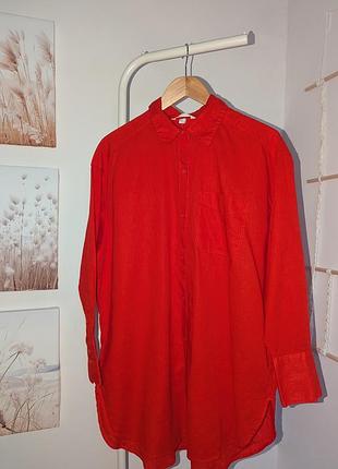 Новая льняная рубашка h&amp;m оверсайз 10