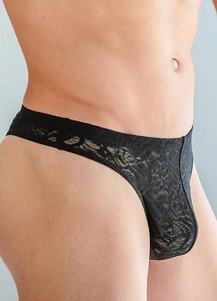 Білизна чоловіча hom міні-сліпи мереживні free cut lace comfort micro brief чорні