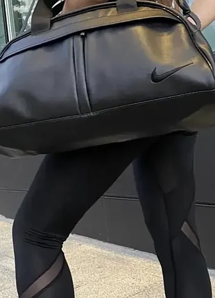Спортивная кожаная фитнес сумка nike, сумка женская в спортзал найк