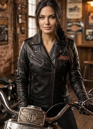Новая кожаная куртка косуха harley-davidson 120th anniversary (оригинал, кожа ягненка)