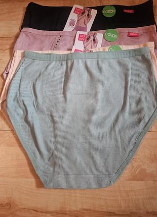 Трусики коттоновые в рубчик xl 3