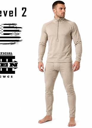 Термобілизна us army ecwcs gen iii level 2 polartec® power dry, оригінал сша, desert tan