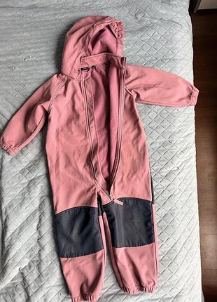 Комбінезон для дівчинки name it softshell рожевий з графітовим, розмір 92-98