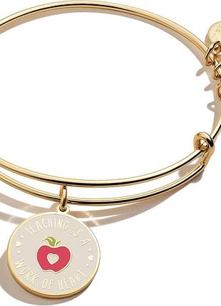 Браслет alex and ani teaching is a work of heart позолочений з емаллю