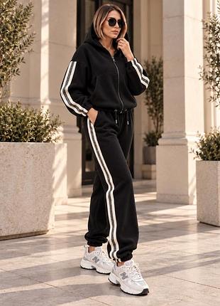 Жіночий теплий флісовий костюм polar fleece premium кофта на блискавці штани s/m l/xl