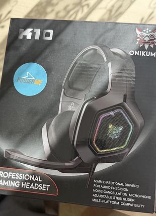 Геймерські навушники onikuma k10 з rgb-підсвічуванням