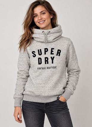 Жіночий світшот superdry сірий з написом, ідеальний стан розмір м