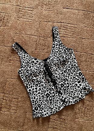 Майка корсет з кісточками і шнуровкою спереду леопардова dorothy perkins