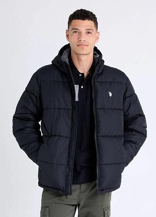 Куртка-пуховик чоловіча u.s. polo assn чорна стьобана