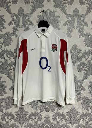 Nike england чоловіча регбі джерсі лонгслів розмір м вінтаж найк