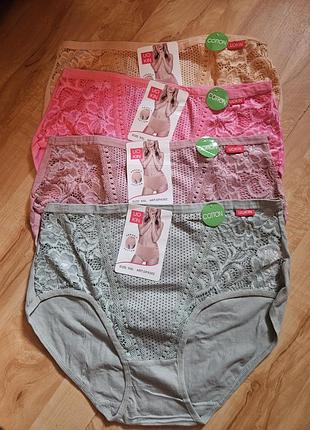 Трусики коттоновые ажурные 2 xl