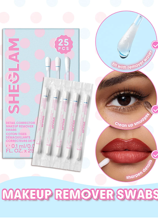 Палички-коректори для зняття макіяжу sheglam detail corrector makeup remover swabs (6367)