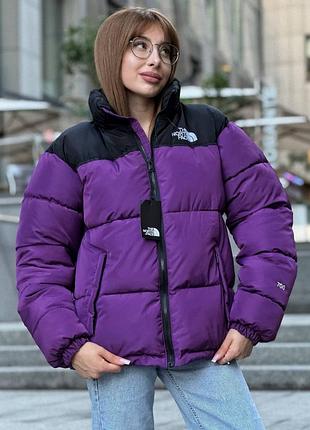 👕 пуховик the north face 700 фиолетовый