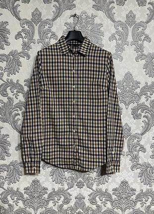Aquascutum жіноча сорочка у клітинку розмір 46/л оригінал женская рубашка в клетку