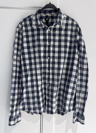 Чоловіча сорочка h&m у клітинку, розмір 54