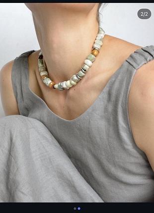 Намисто жіноче daryna jewels з натурального каміння зі срібною застібкою