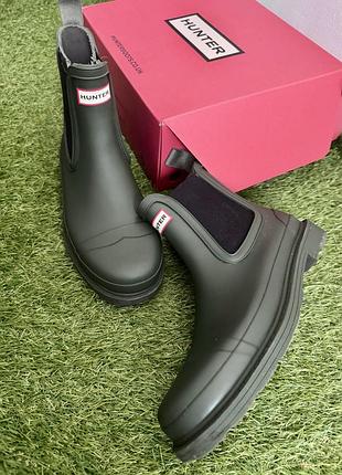 Гумові чоботи hunter chelsea wfs1018rma хакі 40/41 розмір