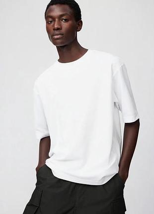 Футболка чоловіча uniqlo airism оверсайз, біла, розмір m