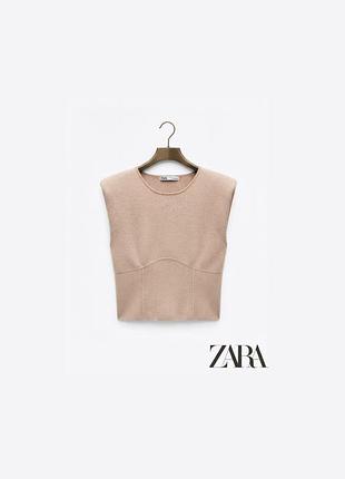Стильний бежевий топ zara / розмір xl / ідеальний стан