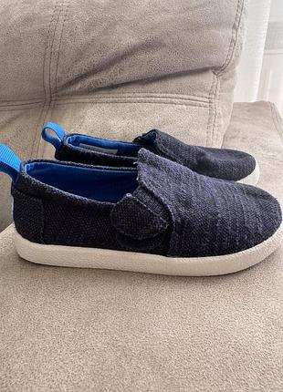 Мокасини для хлопчика toms сині текстильні