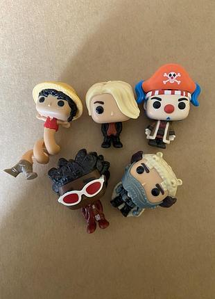 Іграшки кіндер kinder joy one piece funko pop (ван піс), луффі санджі баггі вапол містер 5