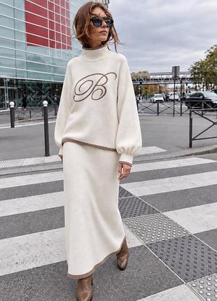 Костюм жіночий blumarine в'язаний двійка молочний